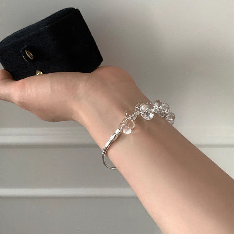 Elegant Sterling Silver & White Crystal Bracelet | Timeless Healing Jewellery for Women
