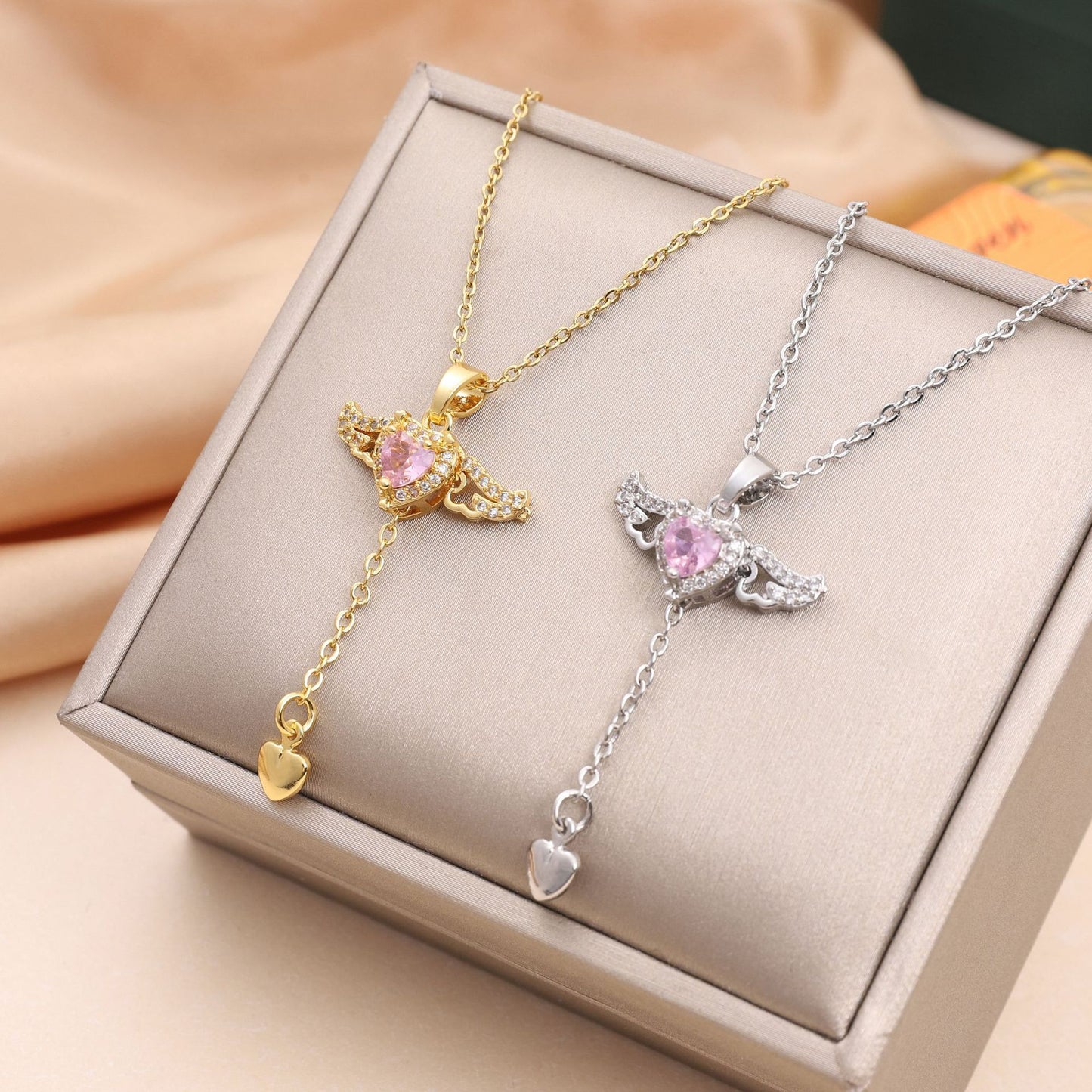 π Cupid's Wing β Angel Heart Pendant Necklace (Adjustable)