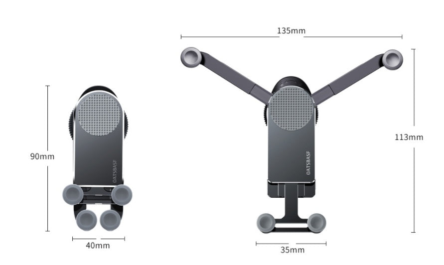 Auto-Adjust Car Phone Mount | Self-Stretching Arms for Foldable & Normal Phones – Aviation Aluminium Gravity Holder