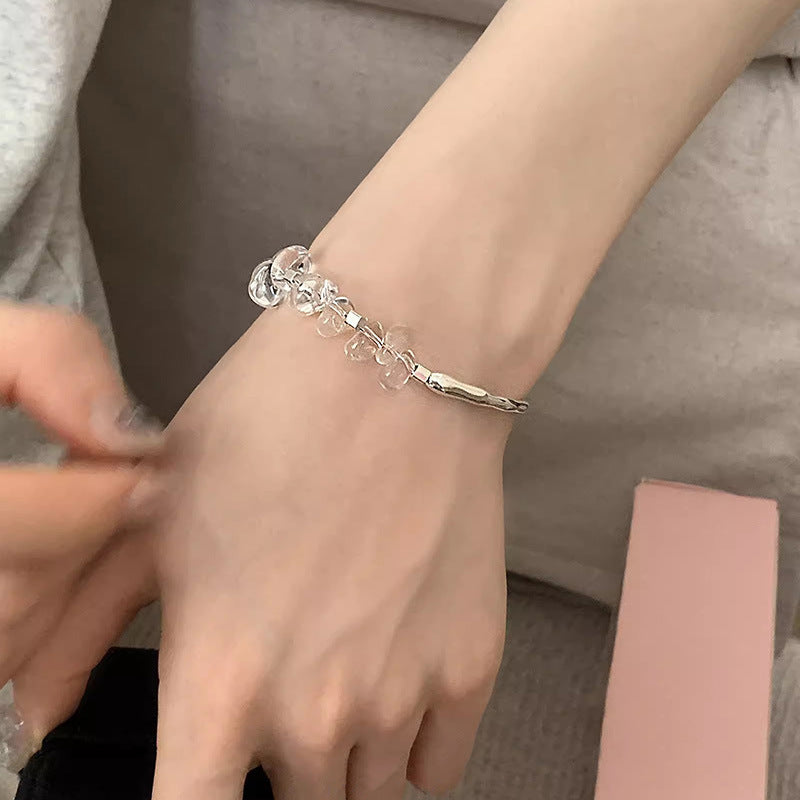 Elegant Sterling Silver & White Crystal Bracelet | Timeless Healing Jewellery for Women