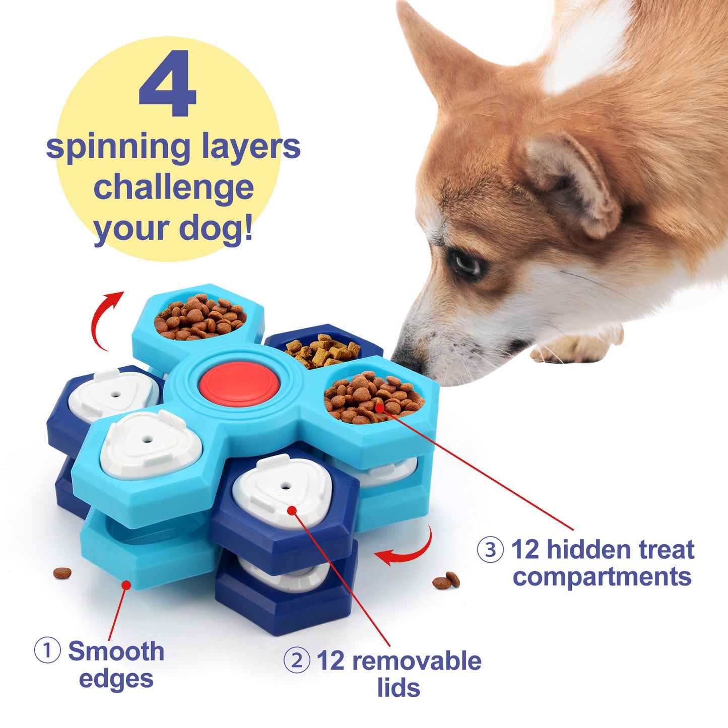 4-Layer Slow Feeder Dog Bowl | Anti-Gulp Puzzle Toy for Mental Stimulation & Healthy Digestion ā Non-Slip Design