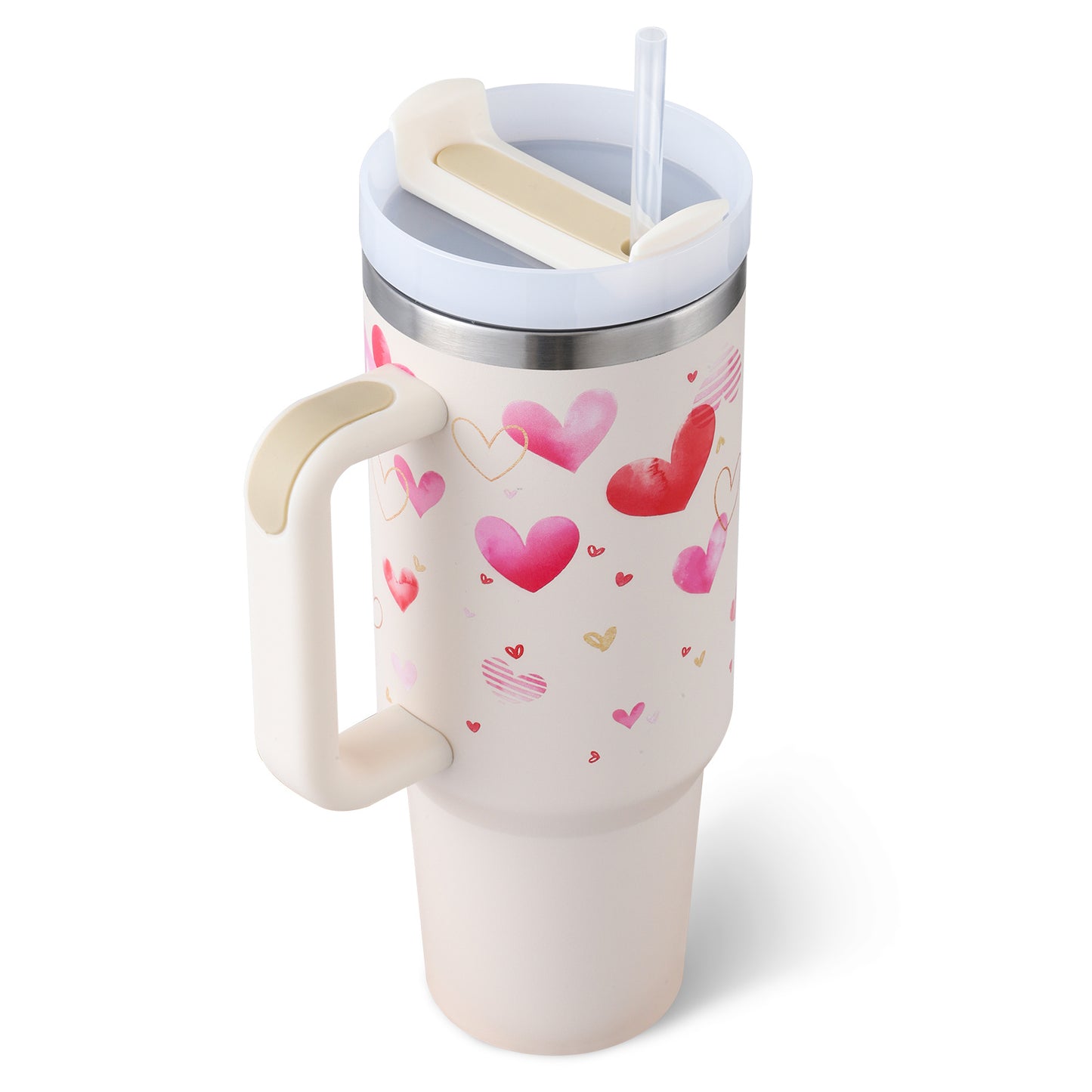 💋 Dream Pop – 40oz Insulated Tumbler with Handle (Heart & Laser Styles)