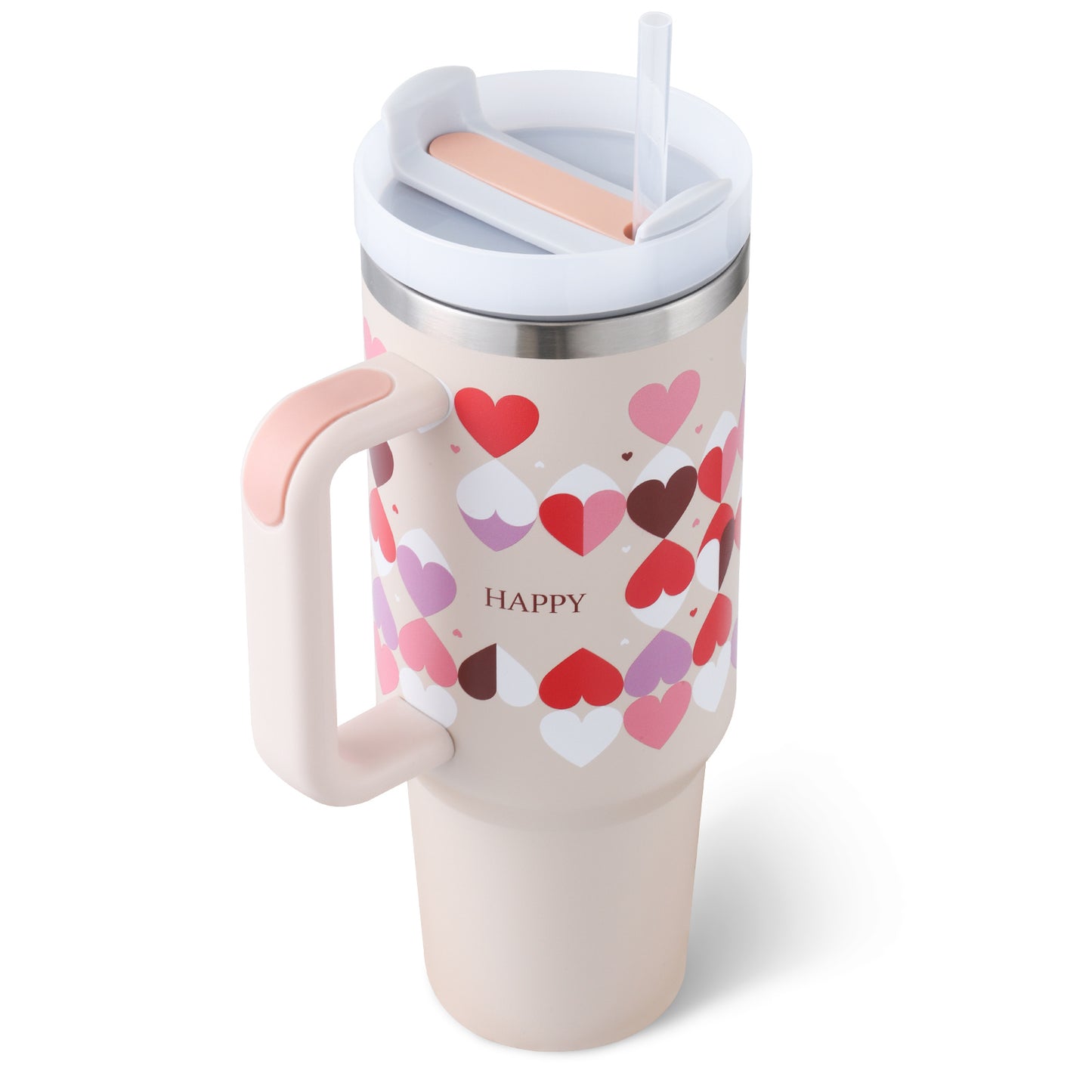 💋 Dream Pop – 40oz Insulated Tumbler with Handle (Heart & Laser Styles)