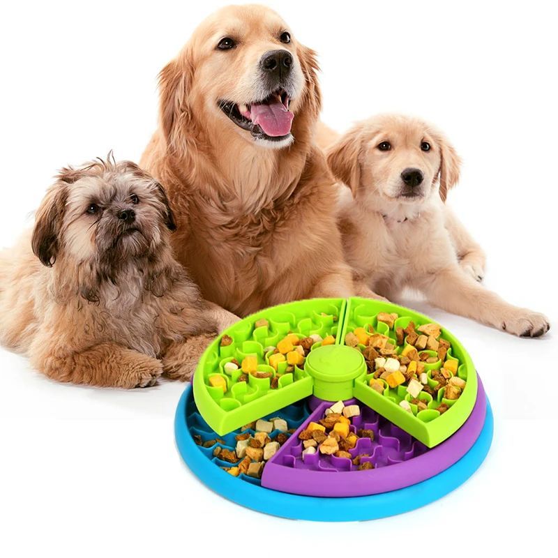 3-Tier Slow Feeder Dog Bowl | Anti-Choking Puzzle Toy with Non-Slip Base – Puppy-Safe Durable PP Design