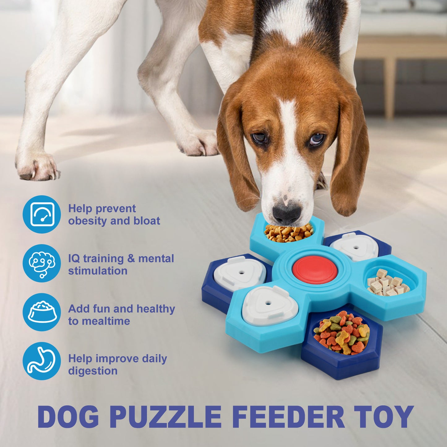 4-Layer Slow Feeder Dog Bowl | Anti-Gulp Puzzle Toy for Mental Stimulation & Healthy Digestion – Non-Slip Design