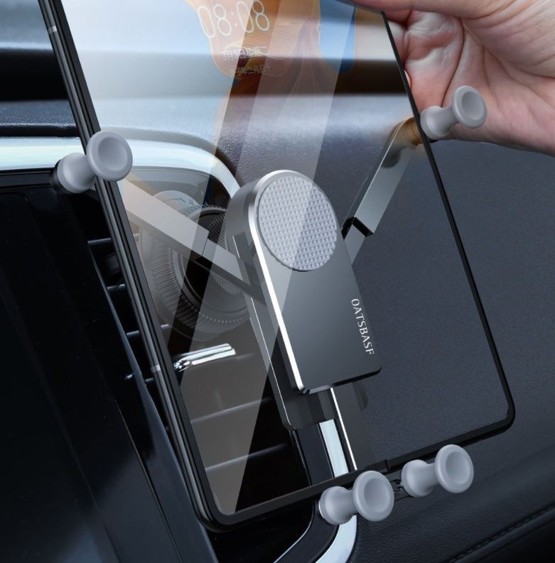 Auto-Adjust Car Phone Mount | Self-Stretching Arms for Foldable & Normal Phones – Aviation Aluminium Gravity Holder