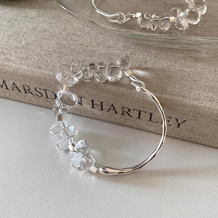 Elegant Sterling Silver & White Crystal Bracelet | Timeless Healing Jewellery for Women