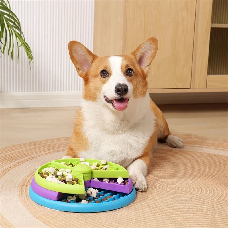 3-Tier Slow Feeder Dog Bowl | Anti-Choking Puzzle Toy with Non-Slip Base – Puppy-Safe Durable PP Design