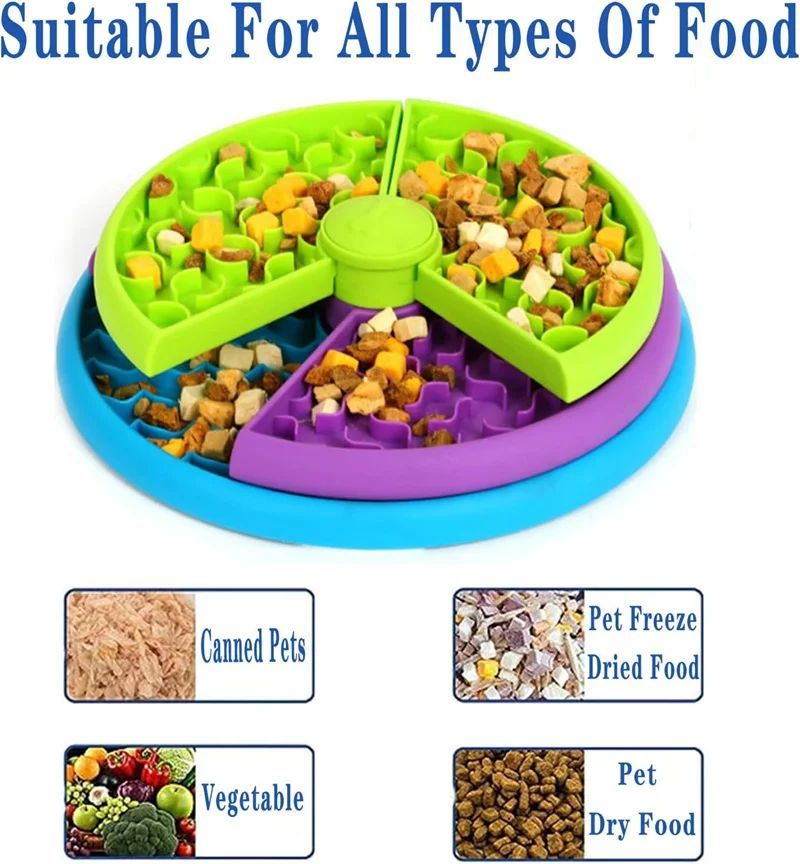 3-Tier Slow Feeder Dog Bowl | Anti-Choking Puzzle Toy with Non-Slip Base – Puppy-Safe Durable PP Design