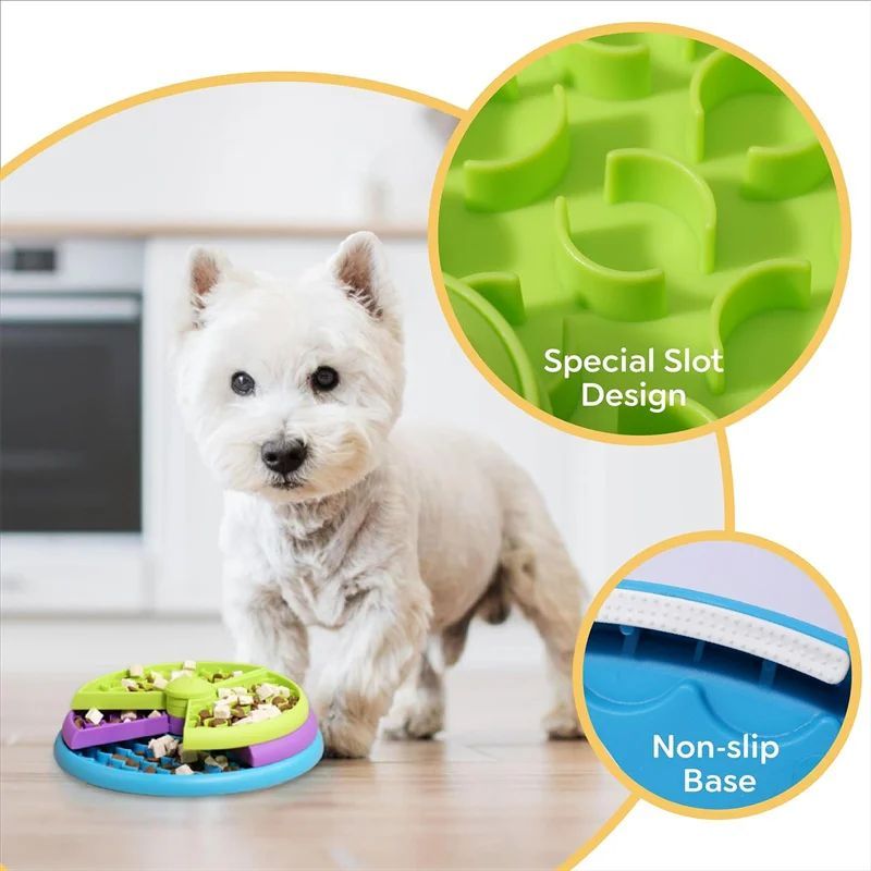 3-Tier Slow Feeder Dog Bowl | Anti-Choking Puzzle Toy with Non-Slip Base – Puppy-Safe Durable PP Design