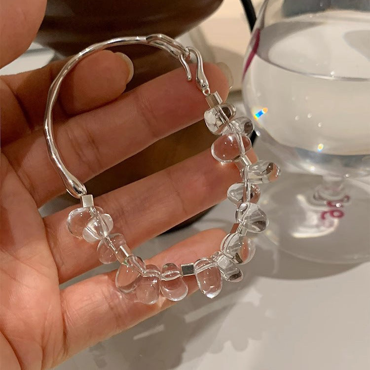 Elegant Sterling Silver & White Crystal Bracelet | Timeless Healing Jewellery for Women